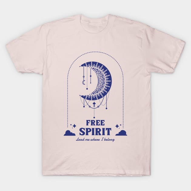 Free Spirit Moon Child T-Shirt by Tip Top Tee's